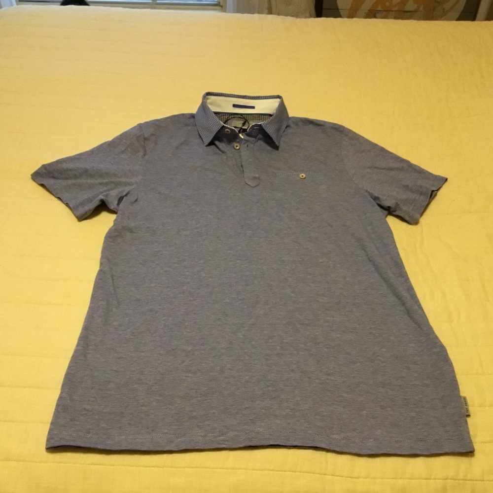Ted Baker Heathered Blue Polo Shirt